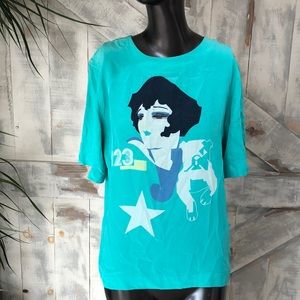 Vintage Escada Laurel retro graphic print silk blouse